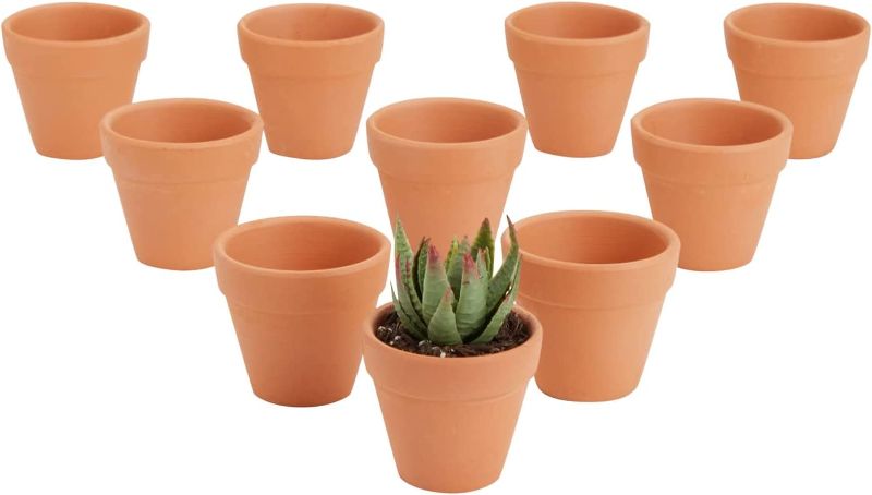 Photo 1 of 10 Pack Small Terracotta Pots for Succulents, Clay Flower Pots for Plants (1.2 x 1.9 in)
