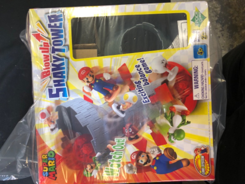 Photo 4 of Epoch Games Super Mario Blow Up! Shaky Tower Balancing Game, Tabletop Skill and Action Game with Collectible Super Mario Action Figures
