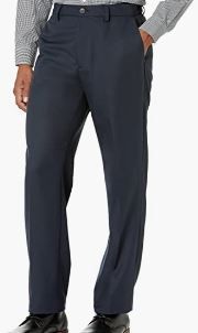 Photo 1 of Amazon Essentials Men's Classic-Fit Expandable-Waist Flat-Front Dress Pant  (Size 38WX34L)
