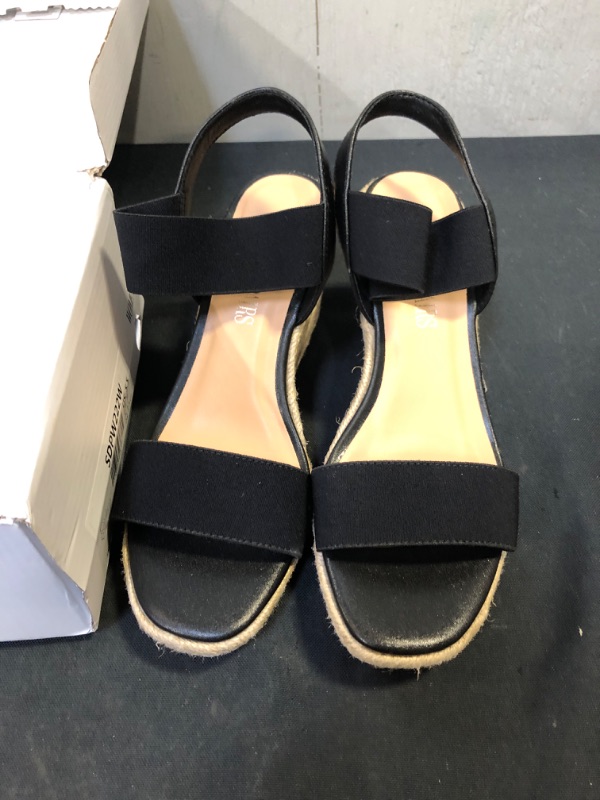 Photo 1 of DREAM PAIRS Womens Open Toe Espadrilles Dressy Platform Sandals Slip on Elastic Ankle Strap Wedges Sandals
size 5.5
