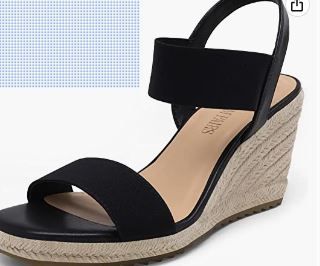 Photo 1 of DREAM PAIRS Womens Open Toe Espadrilles Dressy Platform Sandals Slip on Elastic Ankle Strap Wedges Sandals
size 5.5