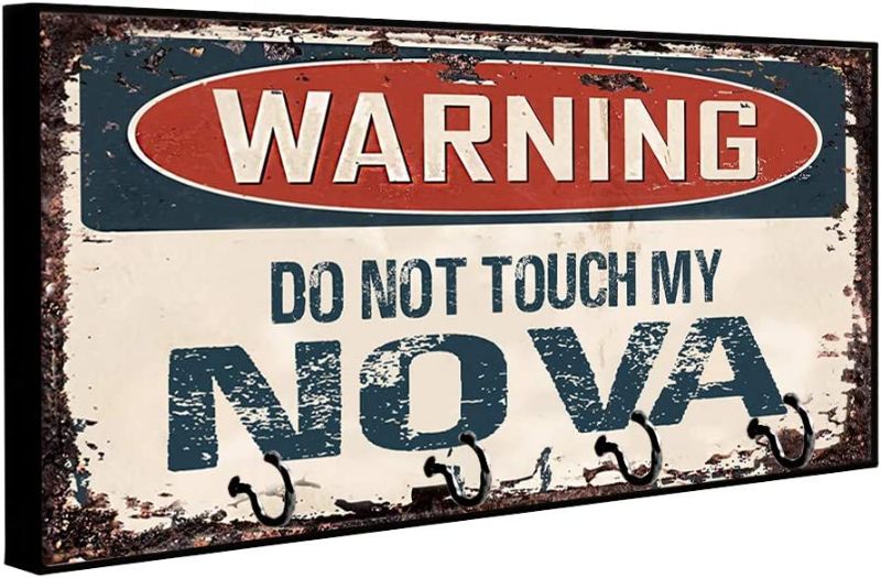 Photo 1 of Compatible with Chevy Nova Warning Do Not Touch My Nova Rusty Grunge Old Antique Design Key Hanger Organizer Wall Mount Rack For Holders Home Keys Ring Decorative Hangers Decor Hook Holder
