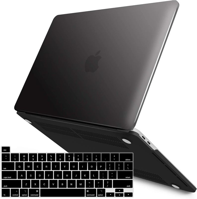 Photo 1 of  MacBook Pro 13 Inch Case 2021 2020 M1 A2238 A2289 A2251 A2159 A1989 A1706 A1708, Hard Shell Case & Keyboard Cover for Mac Pro 13 Touch Bar, Black, T13-BK+1A
