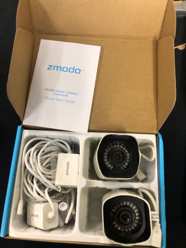 Photo 2 of Zmodo Outdoor Security Camera Wireless (2 Pack), 1080p Full HD Home Security Camera System, Works with Alexa and Google Assistant, White (ZM-W0002-2)
