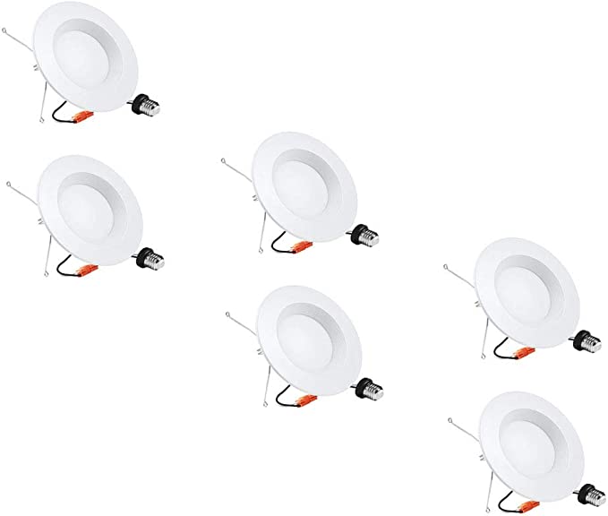 Photo 1 of 5/6 inch LED Can Lights, 6 Pack LED Recessed Lights, Dimmable Retrofit LED Recessed Lighting Fixture, LED Downlight, 15W, 5000K Daylight White, Energy Star & ETL (6 Pack)