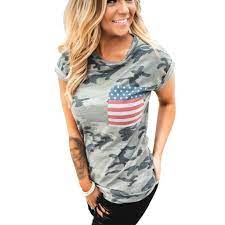 Photo 1 of CM-Kid Womens American Flag Shirt LARGE