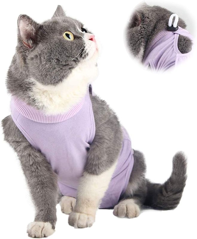 Photo 1 of Cat Professional Recovery Suit for Abdominal Wounds and Skin Diseases,E-Collar Alternative for Cats and Dogs, After Surgey Wear Anti Licking, Recommended by Vets SIZE M
