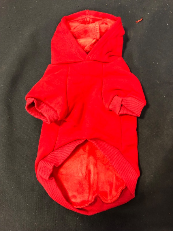 Photo 1 of BinetGo Dog Hoodies Pet Clothes Dog Sweatshirts Pullover Cat Jackets for Doggie Clothes Cotton with Velvet Lining (Red, Medium)