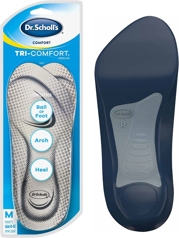 Photo 1 of Dr. Scholl’s TRI-COMFORT Insoles // Comfort for Heel, Arch and Ball of Foot with Targeted Cushioning and Arch Support (for Men's 8-12, 
