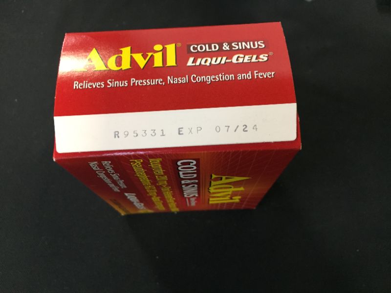 Photo 2 of Advil Cold & Sinus Non-Drowsy Pain Reliever/Fever Reducer & Decongestant Liqui-G--- factory sealed ---- 