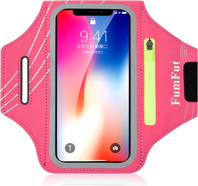 Photo 1 of FumFut Reflective Running Phone Holder Armband. iPhone & Galaxy Cell Phone Sports Arm Band for Women, Men, Runners, Jogging, Gym Workout, Exercise. Fits All Smartphones.Adjustable Strap, CC/Key Pocket
--- factory sealed ---- 