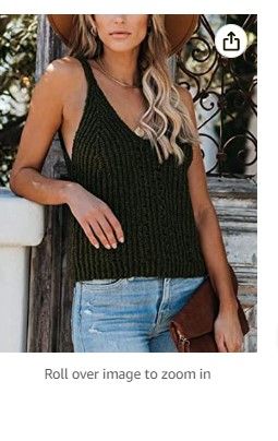 Photo 1 of Flawerwumen Womens V Neck Tank Tops Sweater Vest Knit Sleeveless Strappy Casual Sheer Pullover Sweaters Shirts Blouse SIZE SMALL 