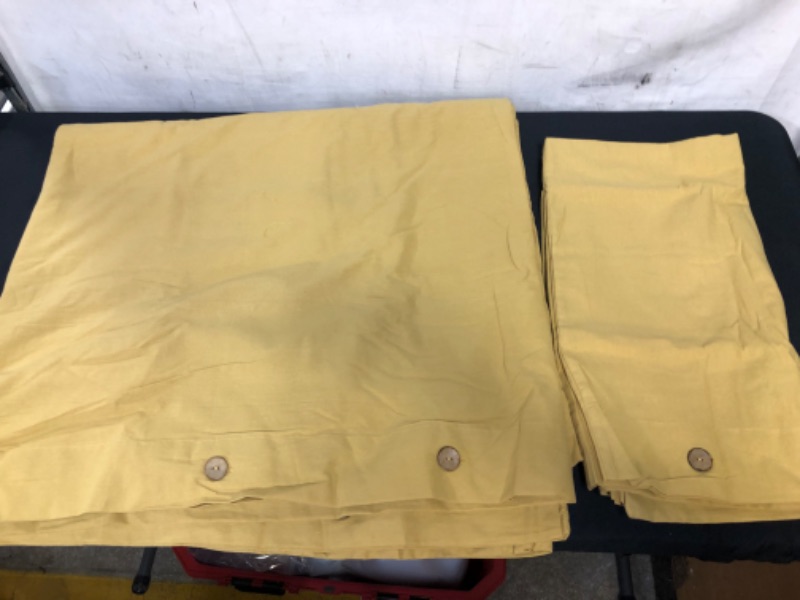 Photo 1 of BED SHEETS- TWO PILLOW CASES AND ONE FLAT SHEET, COLOR MUSTARD YELLOW SIZE KING 