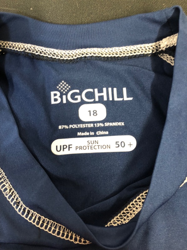 Photo 2 of Big Chill SHARK –UPF 50+ Long Sleeve Quick Dry Sand and Sun Protection Swim Shirt SIZE 18 IN KIDS 