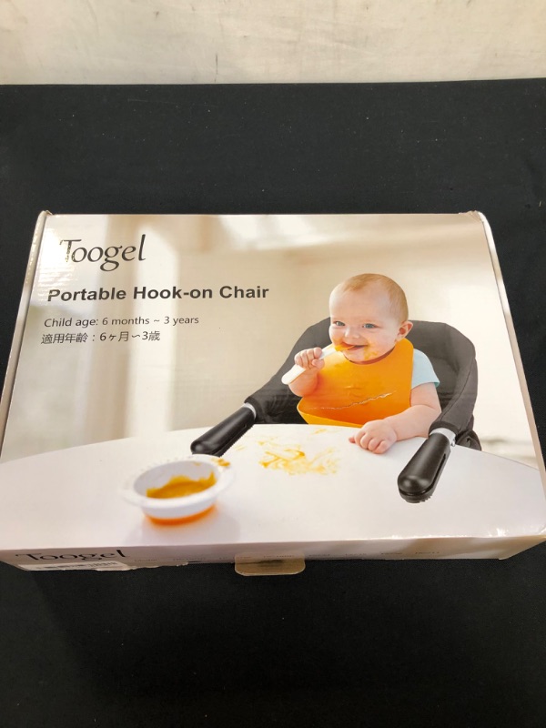 Photo 1 of Hook On High Chair, Clip on Table Chair w/Fold-Flat Storage Feeding Seat -Attach to Fast Table Chair for Home and Travel (Grey)