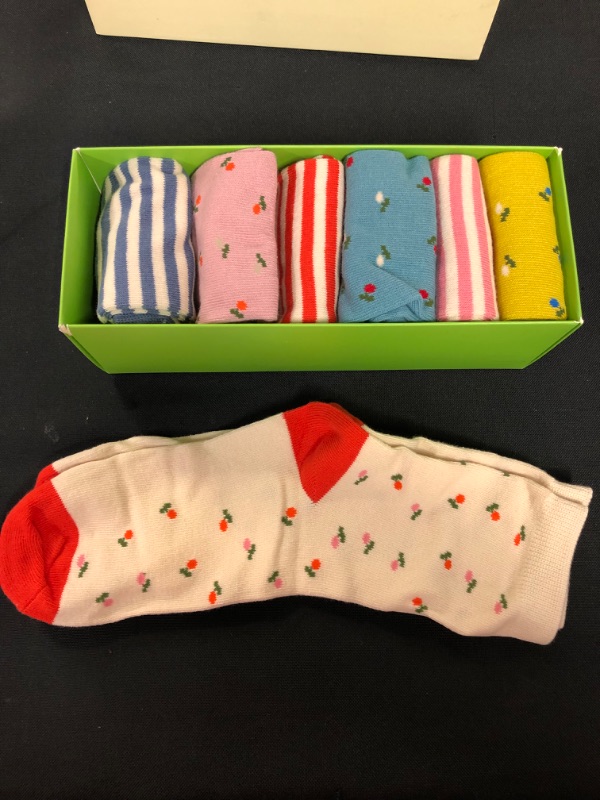 Photo 2 of COTTON DAY 7 Days of the Week Kids Girls Short Socks Cute Animal Floral Stripes Stars Seamless Toe