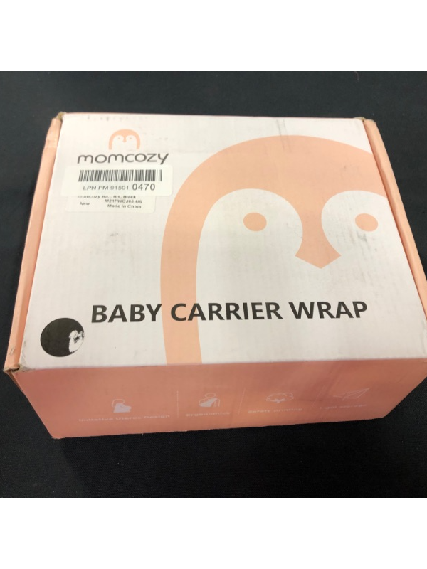 Photo 1 of Momcozy Baby Wrap Carrier Slings, Easy to Wear Infant Carrier Slings for Babies Girl and Boy, Adjustable Baby Carriers for Newborn up to 50 lbs, Black