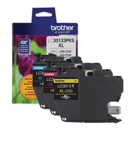 Photo 1 of Brother LC30133PKS XL Cyan, Magenta, Yellow Ink Cartridges, , LC30133PKS ( YELLOW HAS BEEN OPEN) 
