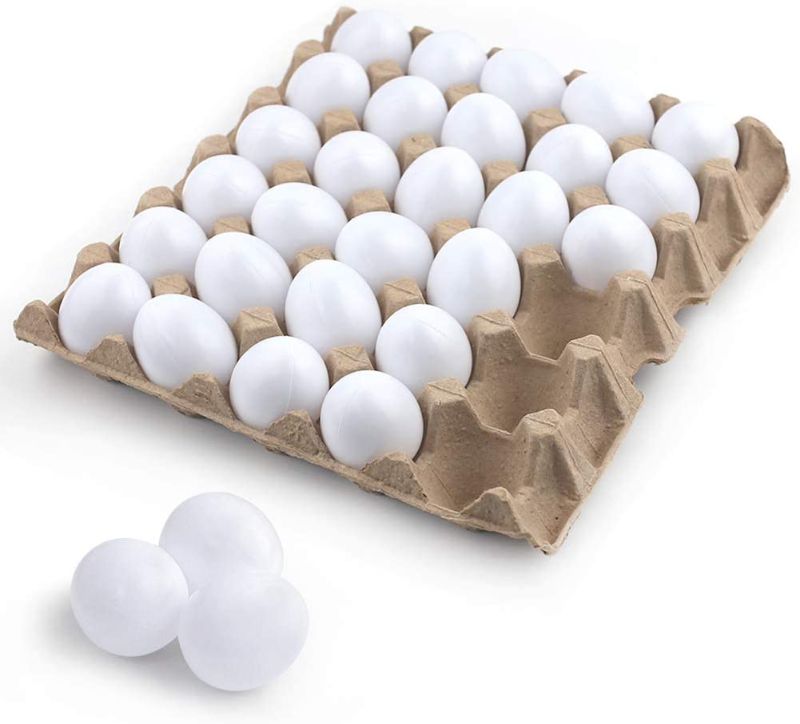 Photo 1 of 30 PCS White Plastic Eggs Paintable Easter Eggs Fake Eggs for Crafts Easter Hunts Basket Fillers Easter Gift and Party Favor
