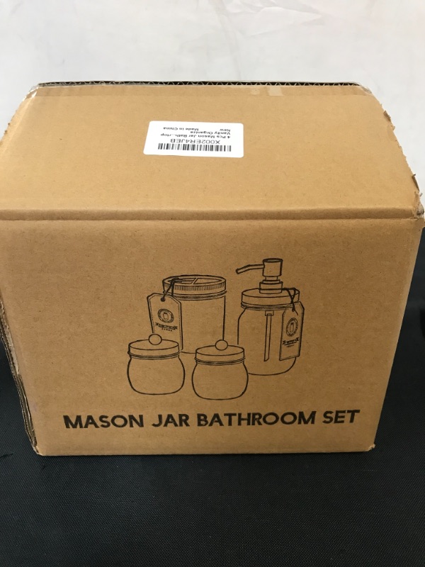 Photo 1 of 4 PIECES MASON JAR BATHROOM VANITY ORGANIZE 