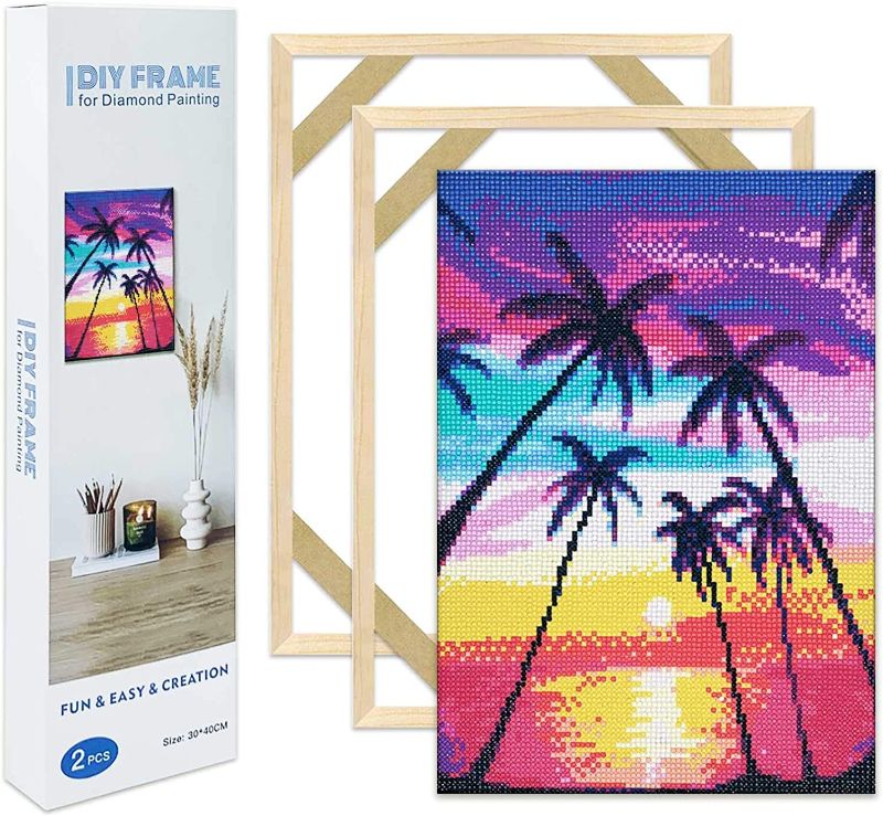 Photo 1 of 10 x 14 in DIY Frames for Diamond Painting, Diamond Puzzle Picture Frames, Diamond Art Accessories, Hanging Hardware Included Compatible with 30x40cm Canvas 2Pack by WDLAND ---FACTORY SEALED---
