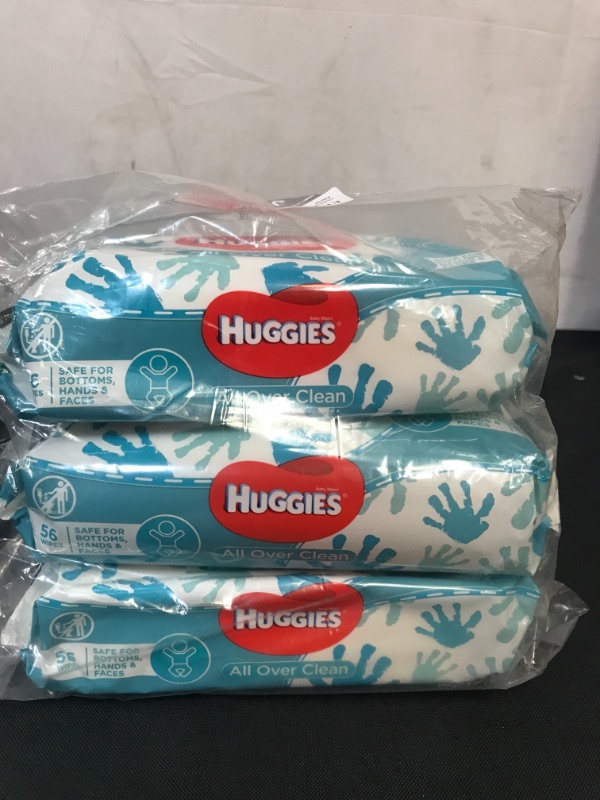 Photo 2 of HUGGIES Baby Wipes, All Over Clean, 3 PIECES Refills With Resealable Tape Top, 168CT
