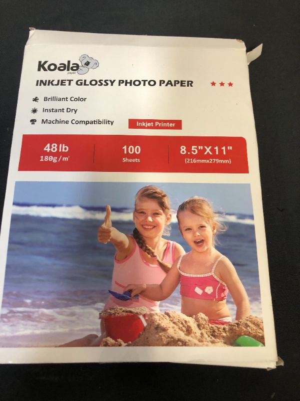 Photo 2 of Koala Glossy Photo Paper 8.5X11 Inches 100 Sheets Compatible with Inkjet Printer 48lb
