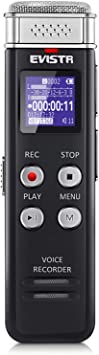 Photo 1 of EVISTR 16GB Digital Voice Recorder Voice Activated Recorder with Playback - Upgraded Small Tape Recorder for Lectures, Meetings, Interviews, Mini Audio Recorder USB Charge, MP3
