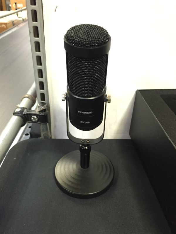 Photo 1 of aokeo ak-60 professional condenser microphone, music studio mic podcast recording microphone kit with stand shock mount for pc laptop computer broadcasting youtube vlogging skype chatting gaming
