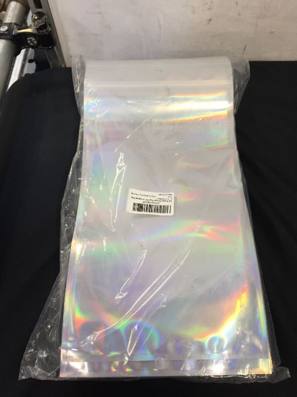 Photo 2 of 100 Pieces 7 X 12 Inch Holographic Bags - Smell Proof Bags Packaging Storage Bags for Small Business, Food Storage, Lip Gloss, Jewelry, Sample
