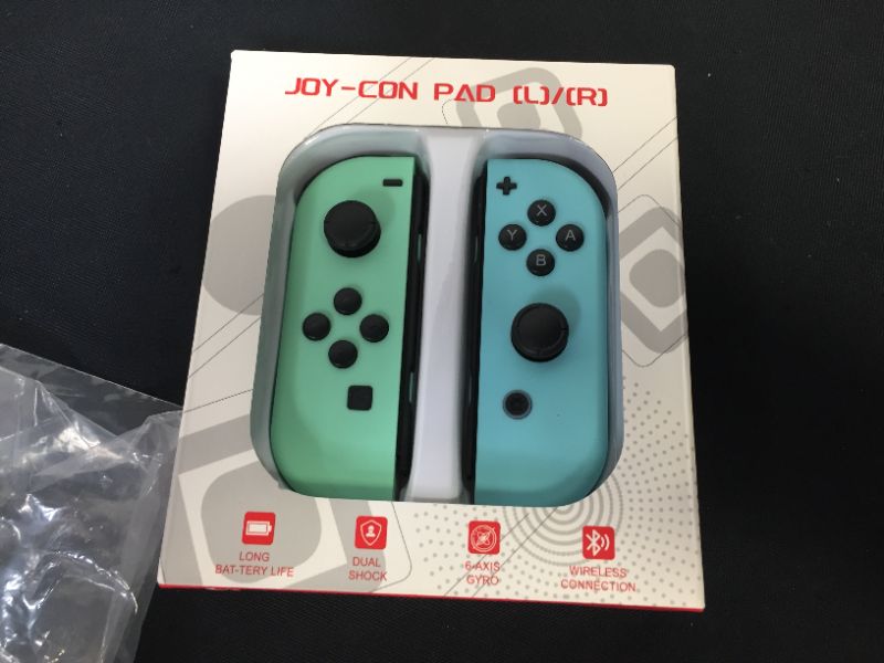 Photo 1 of eXtremeRate Soft Touch Grip Mint Green & Heaven Blue Housing with Full Set Buttons, DIY Replacement Shell Case for Nintendo Switch & Switch OLED Model Joy-Con – Controller NOT Included
