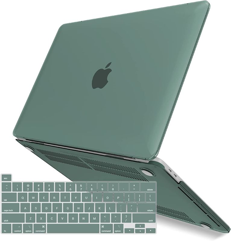 Photo 1 of IBENZER Compatible with 2022 M2 MacBook Pro 13 Inch Case 2021 2020 M1 A2238 A2289 A2251 A2159 A1989 A1706 A1708, Hard Shell Case & Keyboard Cover for Mac Pro 13 Touch Bar, Midnight Green, 
