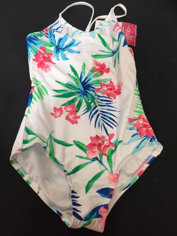 Photo 2 of Kanu Surf Girls' Daisy Beach Sport 1-Piece Swimsuit SIZE 7 KIDS 
