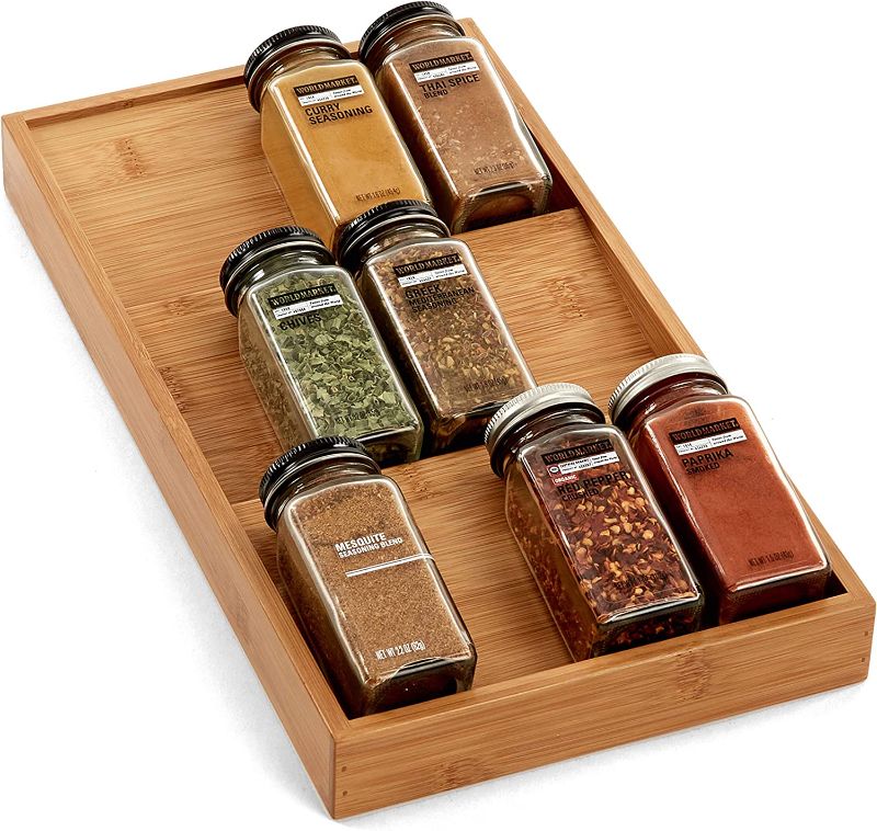 Photo 1 of 3-Tier Spice & Seasoning Rack Drawer Organizer Kitchen Home Pantry Tray Countertop and Space Saving, Single Twin