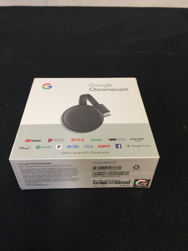 Photo 2 of Google Chromecast - Streaming Device with HDMI Cable - Stream Shows, Music, Photos, and Sports from Your Phone to Your TV
