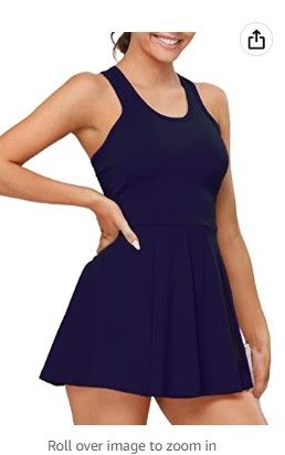 Photo 1 of 1a1a Women’s Tennis Golf Dress with Shorts Pockets Sleeveless Workout Sports Athletic Dresses SIZE SMALL 
