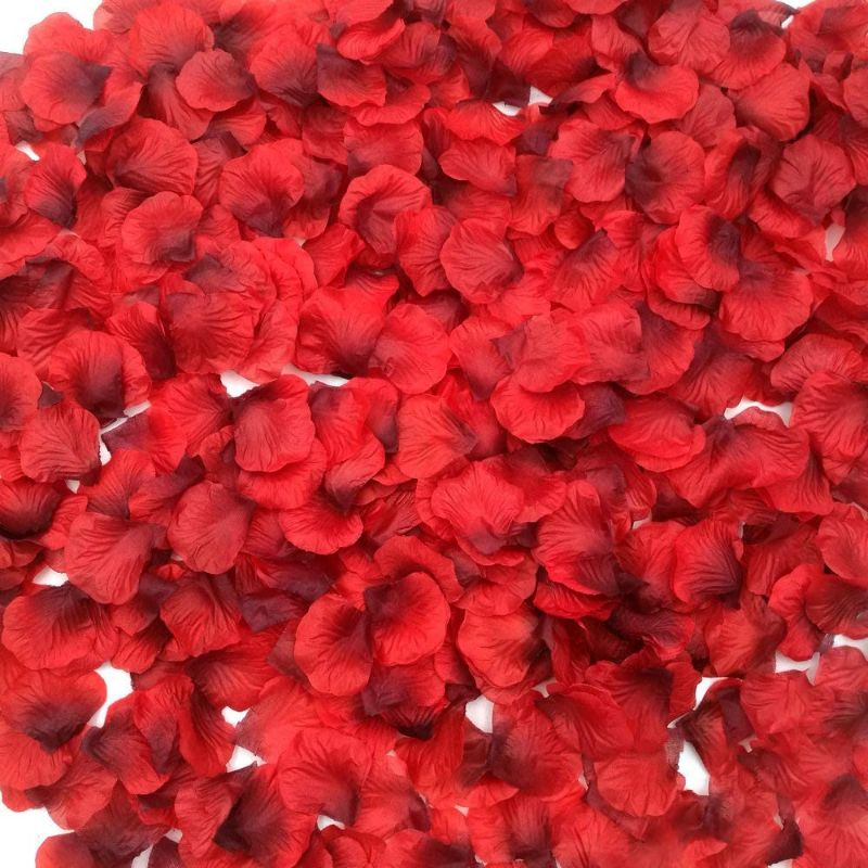 Photo 1 of CODE FLORIST 2200 PCS Dark-Red Silk Rose Petals Wedding Flower Decoration