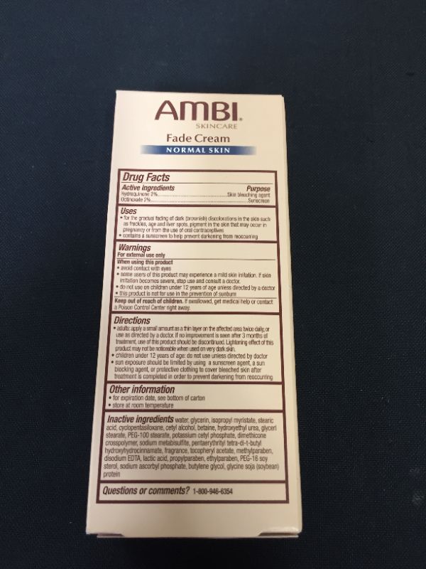 Photo 3 of Ambi Skincare Fade Cream for Normal Skin, Dark Spot Remover for Face & Body, Treats Skin Blemishes & Discoloration, Improves Hyperpigmentation, Corrector, 2 Oz BEST BY-02/2024
