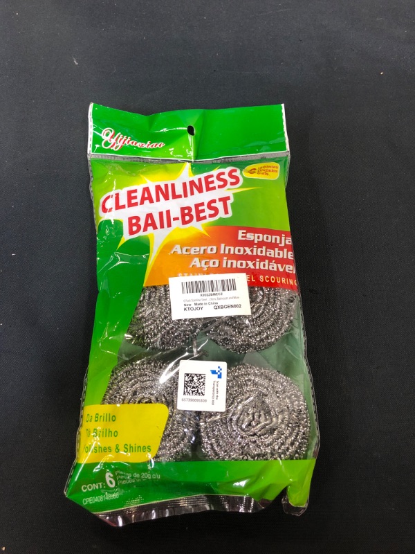 Photo 2 of 6 Pack Stainless Steel Sponges, Scrubbing Scouring Pad, Steel Wool Scrubber for Kitchens, Bathroom and More
