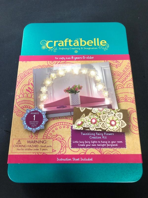 Photo 2 of Craftabelle – Twinkling Fairy Flowers Creation Kit – DIY Twinkle Lights for Bedroom – 106pc String Light Set with Accessories – DIY Arts & Crafts for Kids Aged 8 Years +
