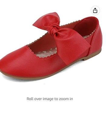 Photo 1 of DREAM PAIRS Girls Ballerina Flats Mary Jane Front Bow Dress Shoes SIZE 1 IN KIDS 
