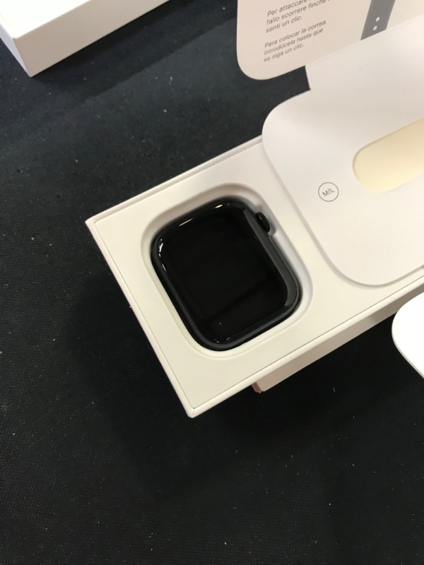 Photo 1 of APPLE WATCH(BLACK), UNKNOWN MODEL, USED, MISSING CHARGER, MAY NEED TO BE CHARGED. DIFFERENT PACKAGING 