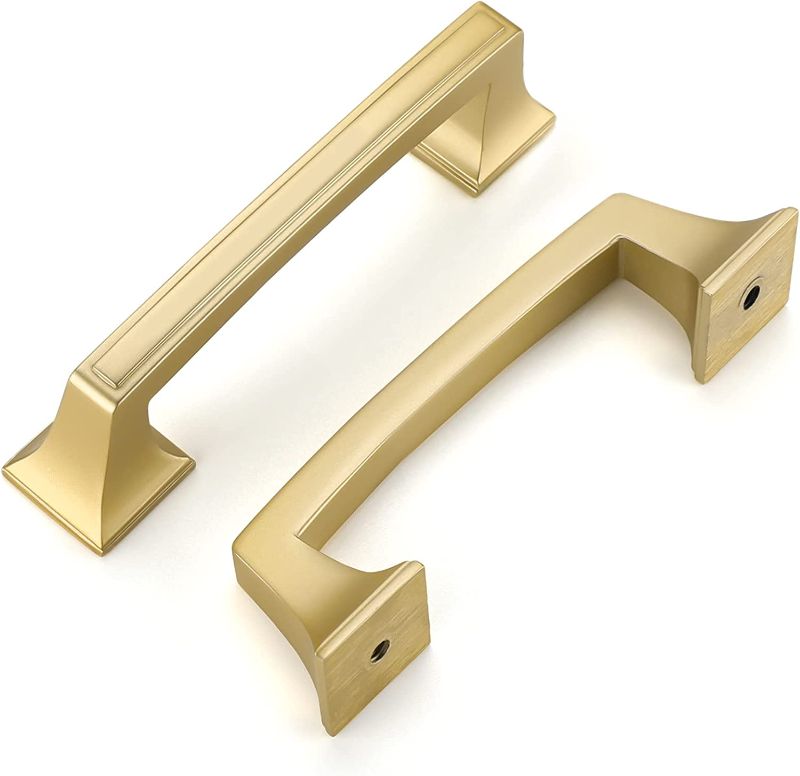 Photo 1 of 10Pack Gold Drawer Pulls Brushed Gold Cabinet Pulls Gold Cabinet Handles Brass Drawer Pulls, Haidms Vintage Square Dresser Handles Solid Kitchen Cabinet Handles
