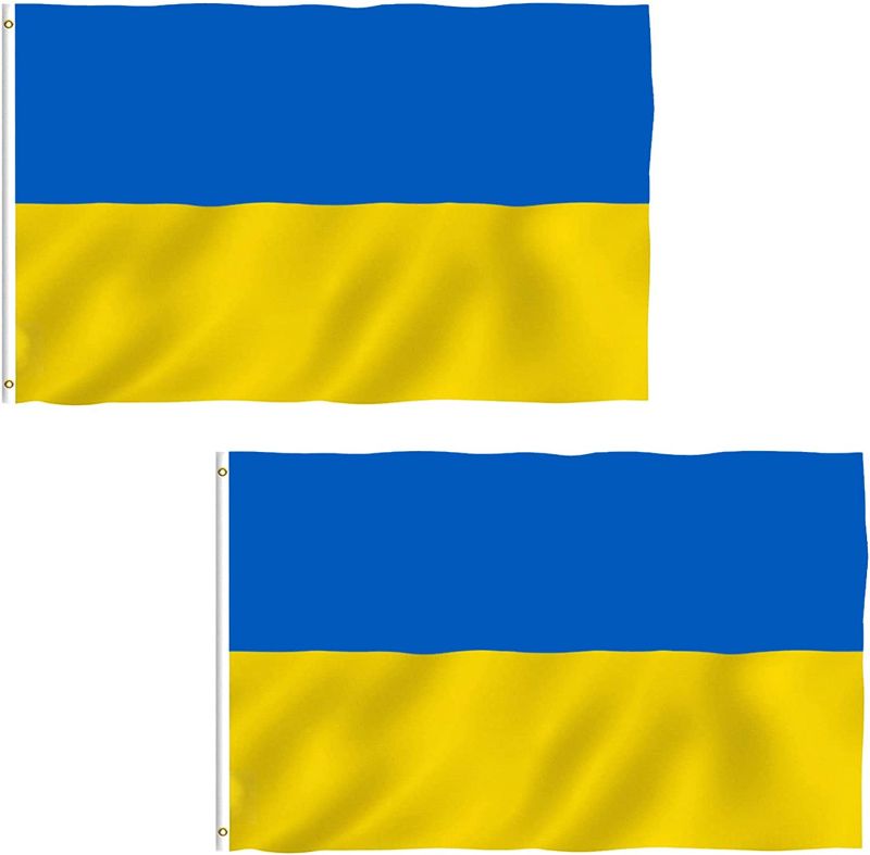 Photo 1 of Yochimarket 2 Pcs Large Ukraine Flag 3x5 FT Set Double Sided Ukraine Big National Flag for Outside (36X59 Inch)
