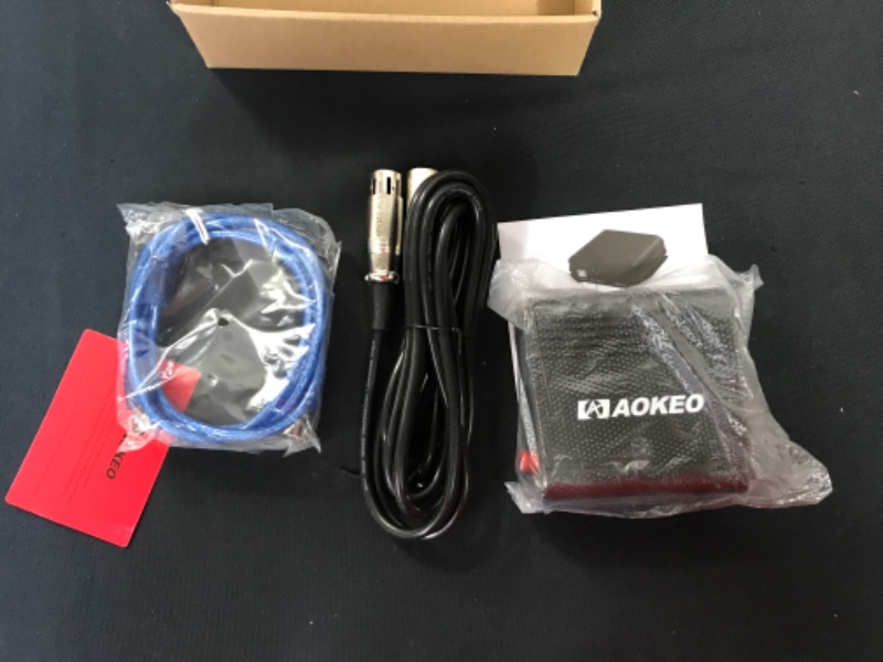Photo 3 of Aokeo 48V Phantom Power Supply Powered by USB Plug in, Included with 8 feet USB Cable, Bonus + XLR 3 Pin Microphone Cable for Any Condenser Microphone Music Recording Equipment
