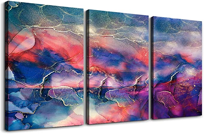 Photo 1 of Canvas Wall Art For Living Room Bedroom Decorations Wall Painting, Abstract Wall Art 16x12 Inch/ 3 Piece Set