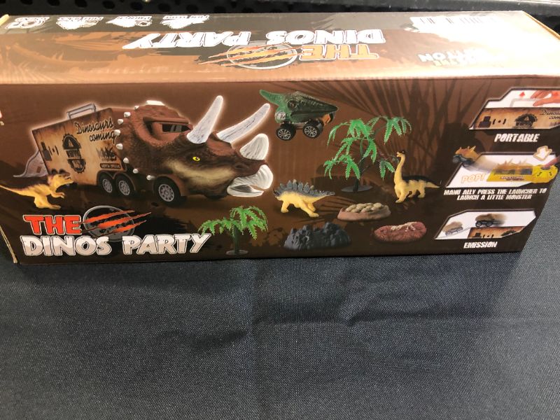 Photo 2 of Dinosaur Toy Truck for 3 4 5 Year Old Boys and Girls, 23 in 1 Dinosaur Toys Set for Kids, Pull Back Cars, Truck Toy with Music and Roaring Sound & Flashing Lights, Toddler Toys Gifts for Kids Age 2-7