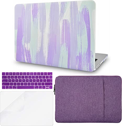 Photo 1 of HITOSHIA Compatible with MacBook Pro 13 inch Case 2022-2016 Release M2 A2338 M1 A2289 A2251 Touch Bar Plastic Hard Shell + Sleeve + Keyboard Cover + Screen Protector (Purple Mint Mist)
