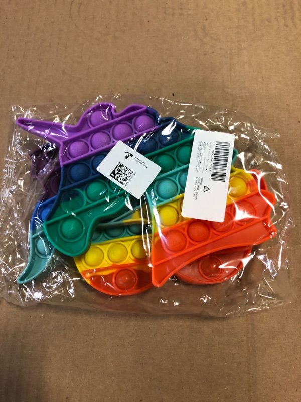 Photo 2 of  Rainbow Unicorn Dinosaur Pop Stress Relief Fidget Toys Heart Sensory Toys 