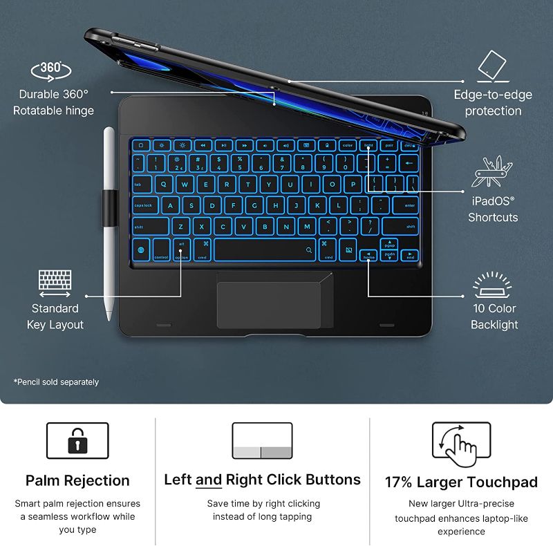 Photo 1 of typecase Flexbook Touch Case with Keyboard for iPad 8th Generation 7 in 1